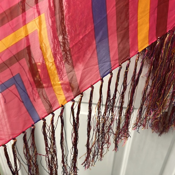 Colorful Stripes Poncho or coverup - Picture 3 of 7